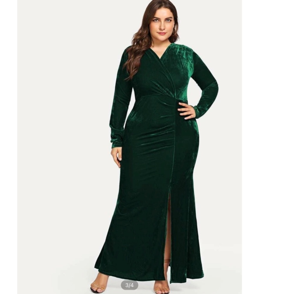 PLUS SIZE Suede Maxi Dress